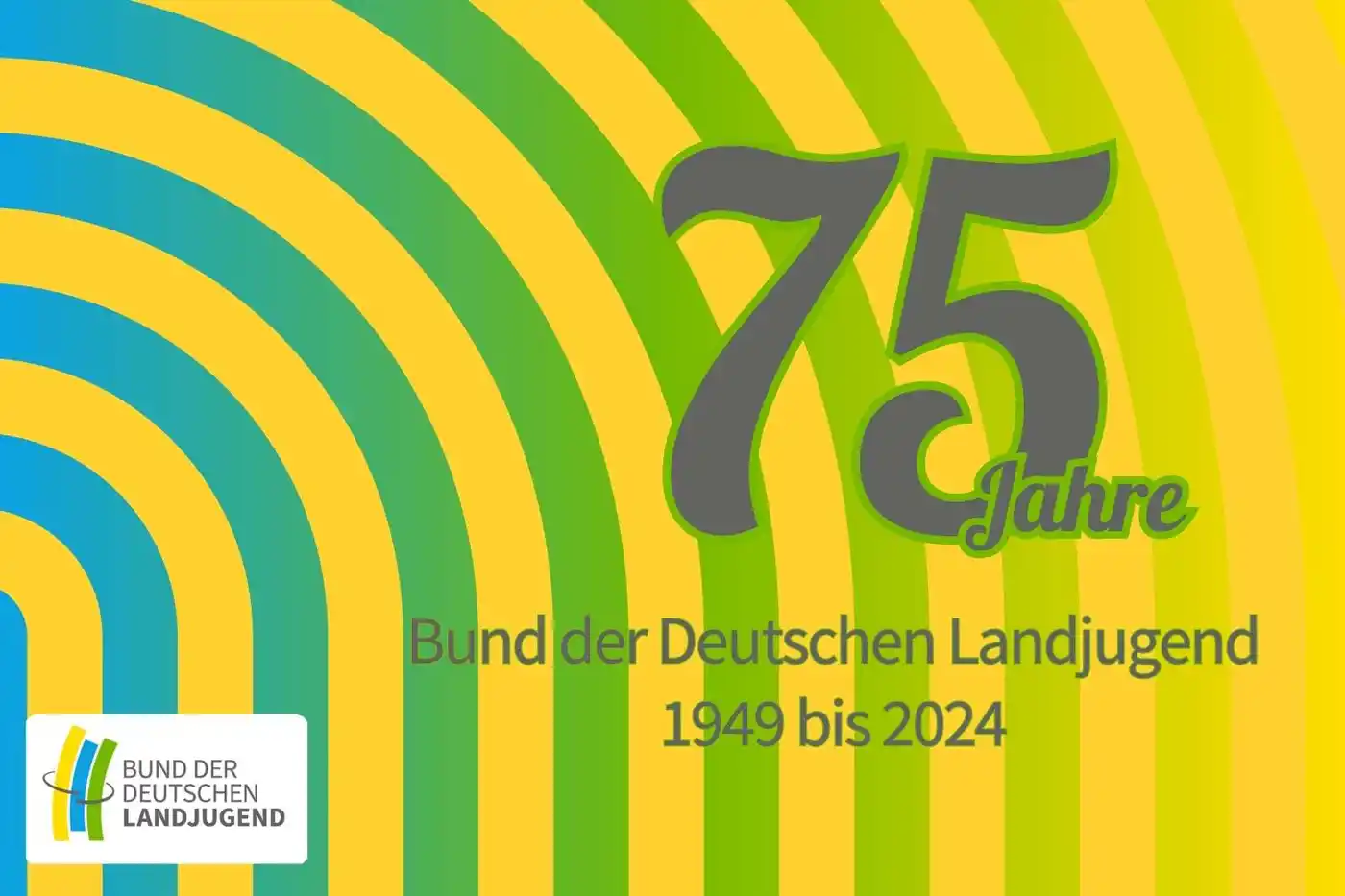 Ein farbenfrohes Grafikdesign in Gelb und Elektroblau. Parallel angeordnete Rechtecke mit einem Muster und dem Logo einer Marke. Der Text "2024" ist prominen...